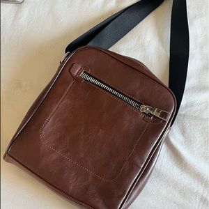 Zara Crossbody brown leather bag